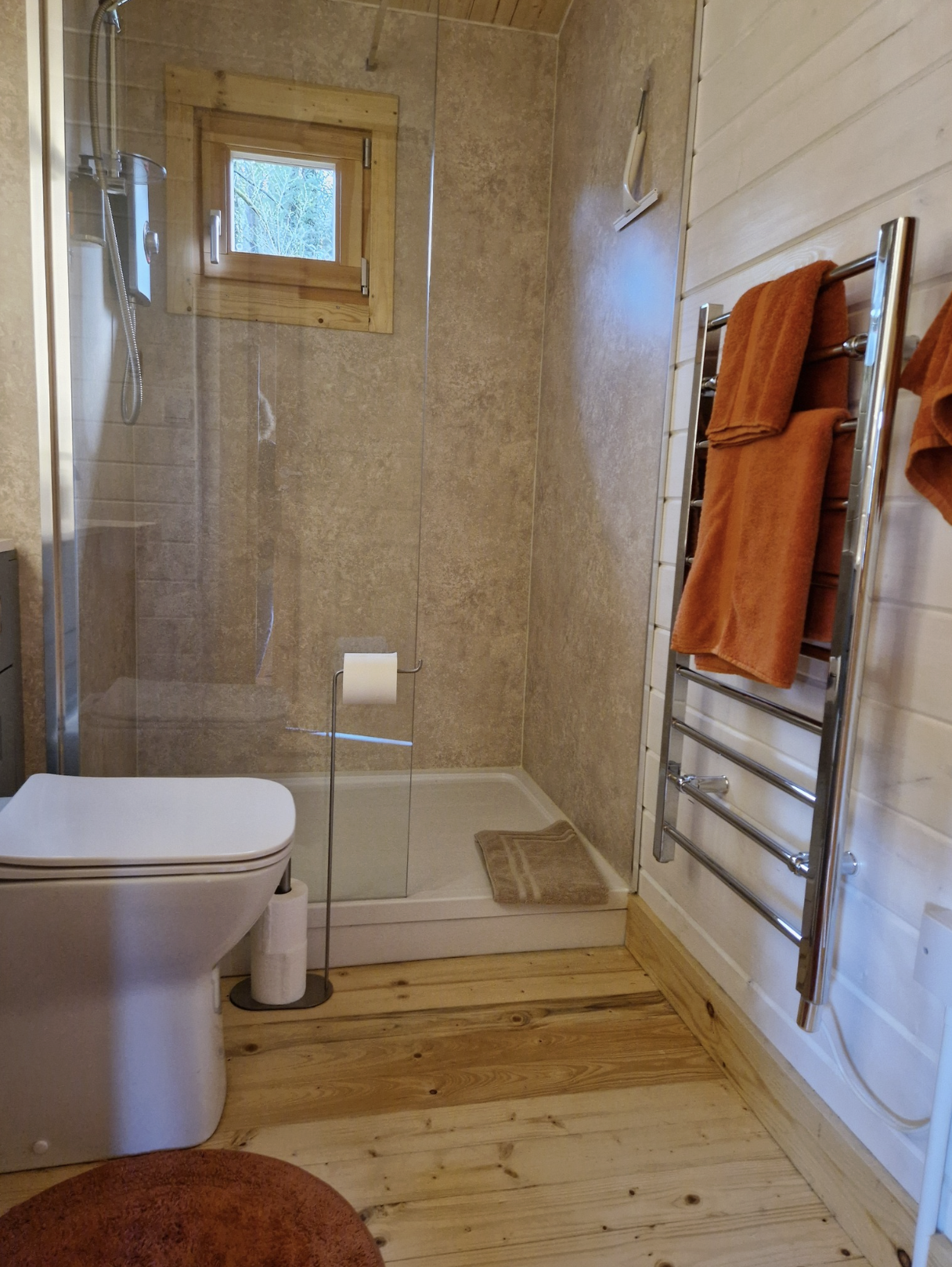 Clean, modern washroom and shower