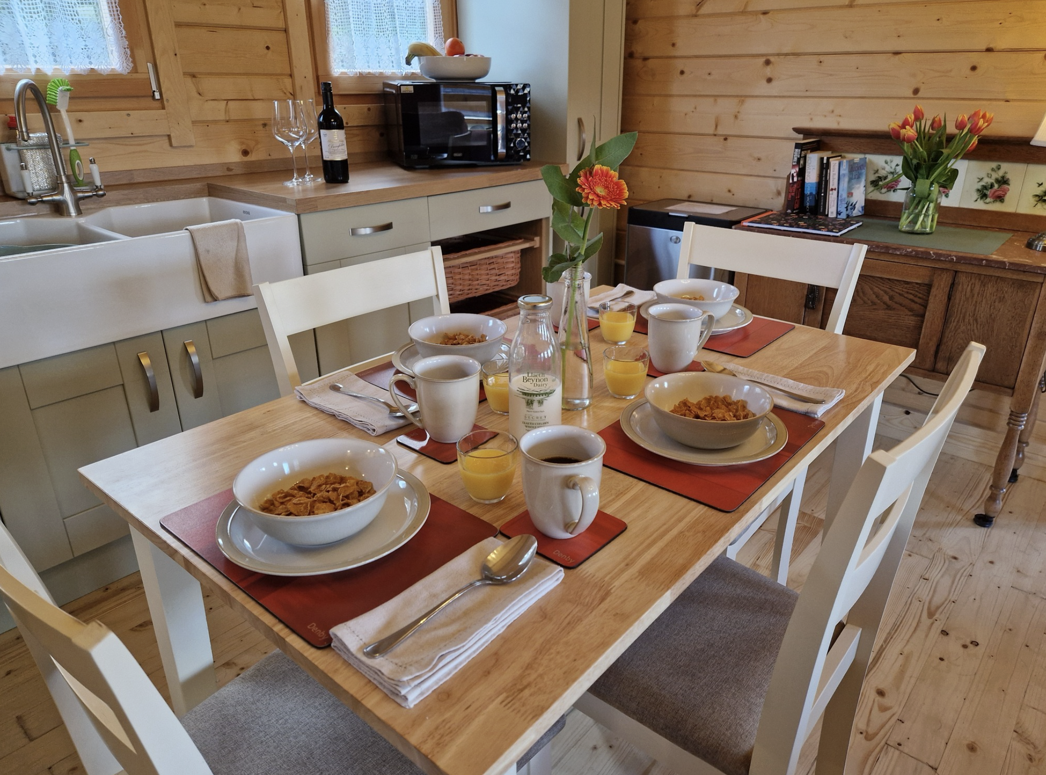 Modern kitchen and dining setup